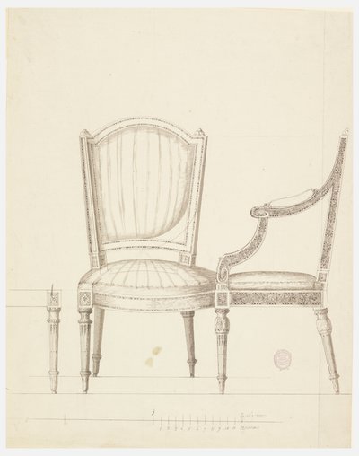 Dessin, Design pour deux chaises avec suggestions alternatives, 1760-65 - Unknown
